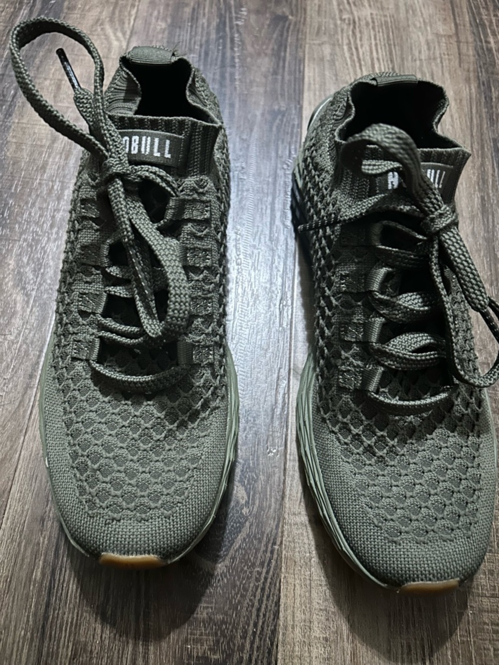 NOBULL Mens Project Diamond Knit Cross-fit Athletic Olive Green Size 9
